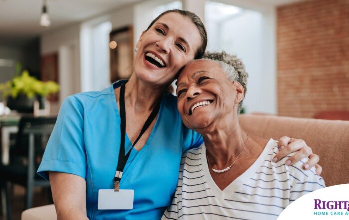 Young home health care nurse helping senior man to recover at home