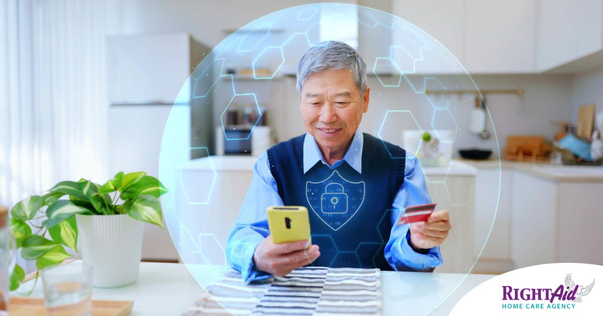 A senior stays safe from scammers