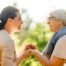 Caregiver provides at home senior services to an elderly loved one