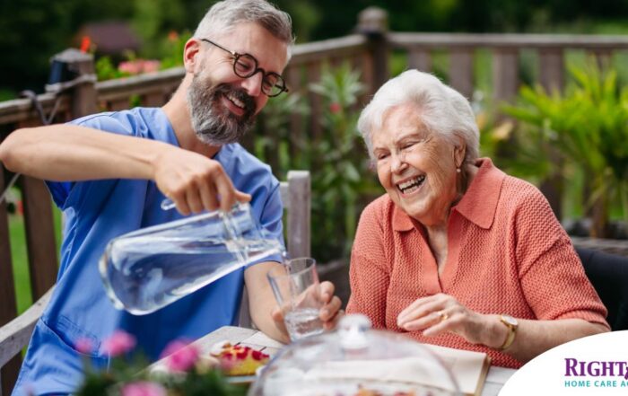 A caregiver provides Home Care for Seniors in the summer months.